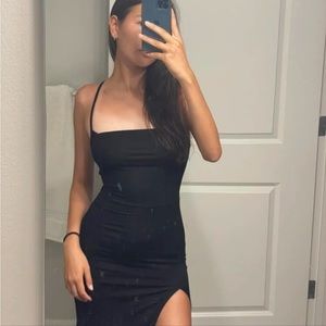 Strappy black maxi dress